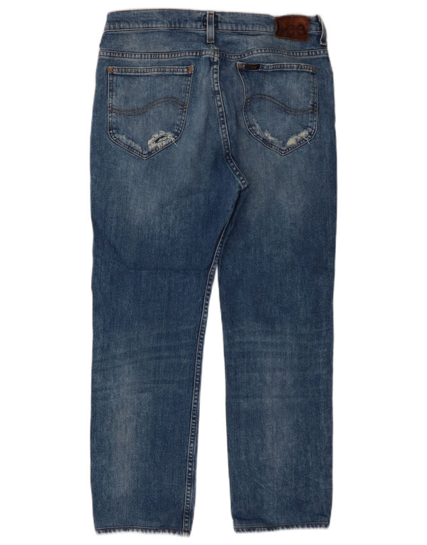 Lee Vaqueros Rectos Rider Para Hombre W34 L26 Algodón Azul