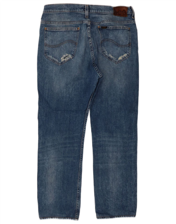 Lee Vaqueros Rectos Rider Para Hombre W34 L26 Algodón Azul