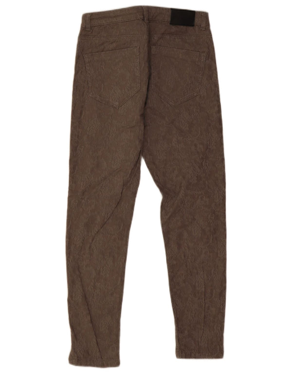 Reiss Pantalones casuales ajustados para mujer UK 12 Medium W30 L26 Brown Paisley
