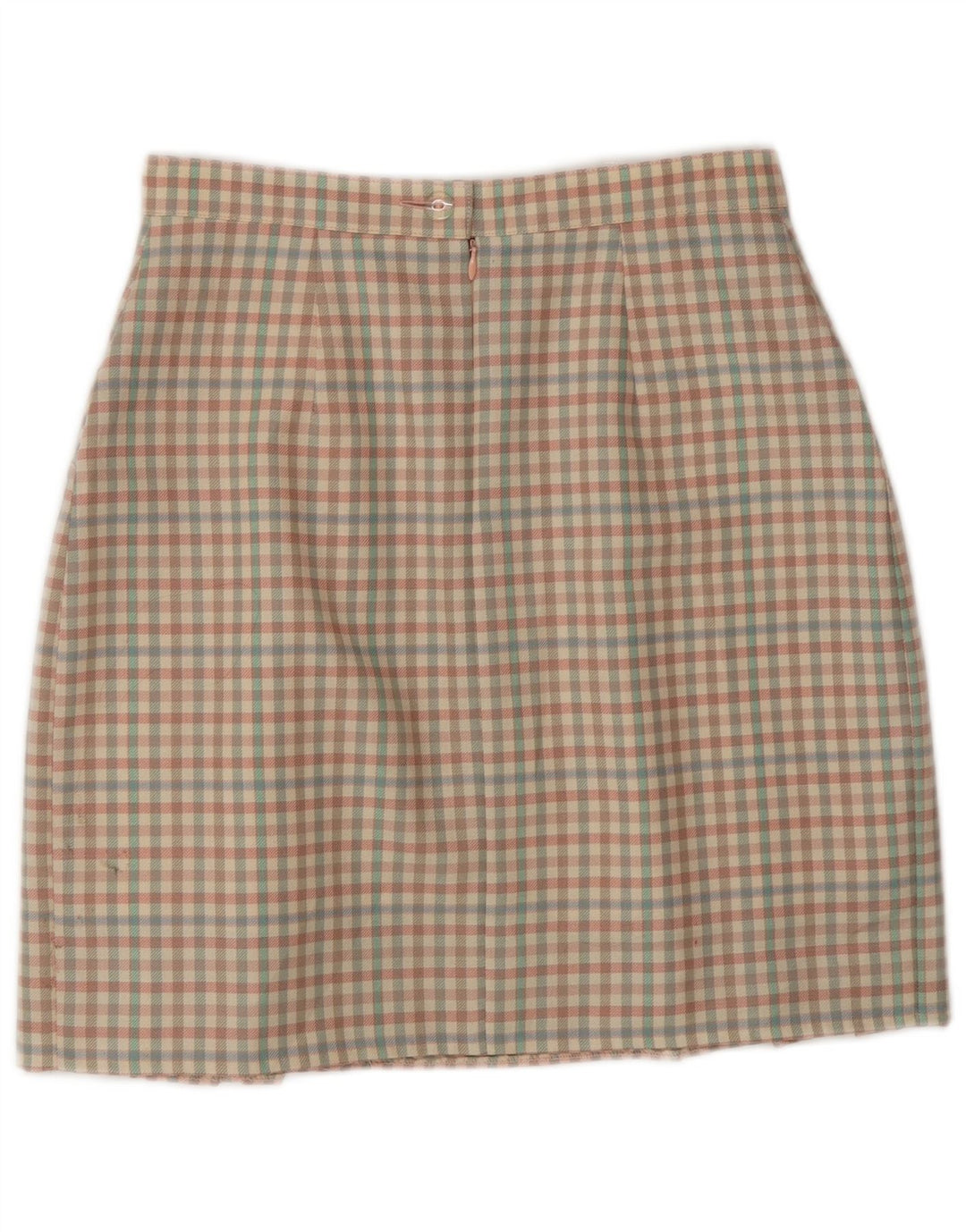 Minifalda vintage para mujer IT 42 Mediana W26 Lana Gingham multicolor