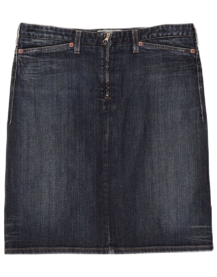 Falda Vaquera Benetton IT 44 Medium W32 Azul Marino Algodón