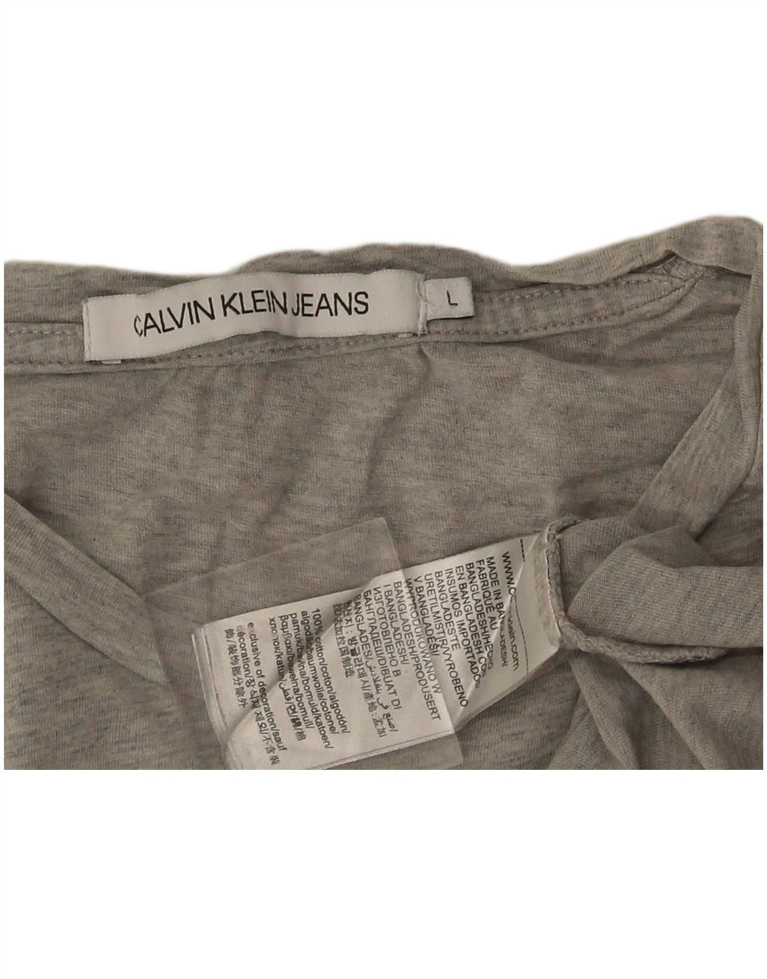 Calvin Klein Camiseta gráfica para hombre Top grande de algodón gris