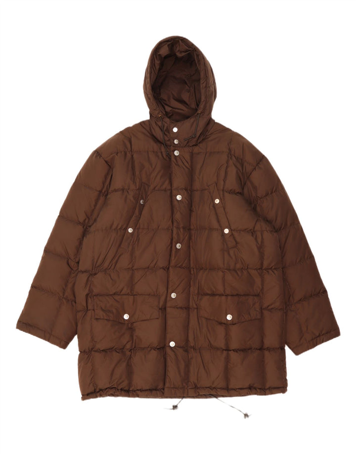 Killer Loop Abrigo acolchado con capucha para hombre UK 40 Large Marrón Poliamida