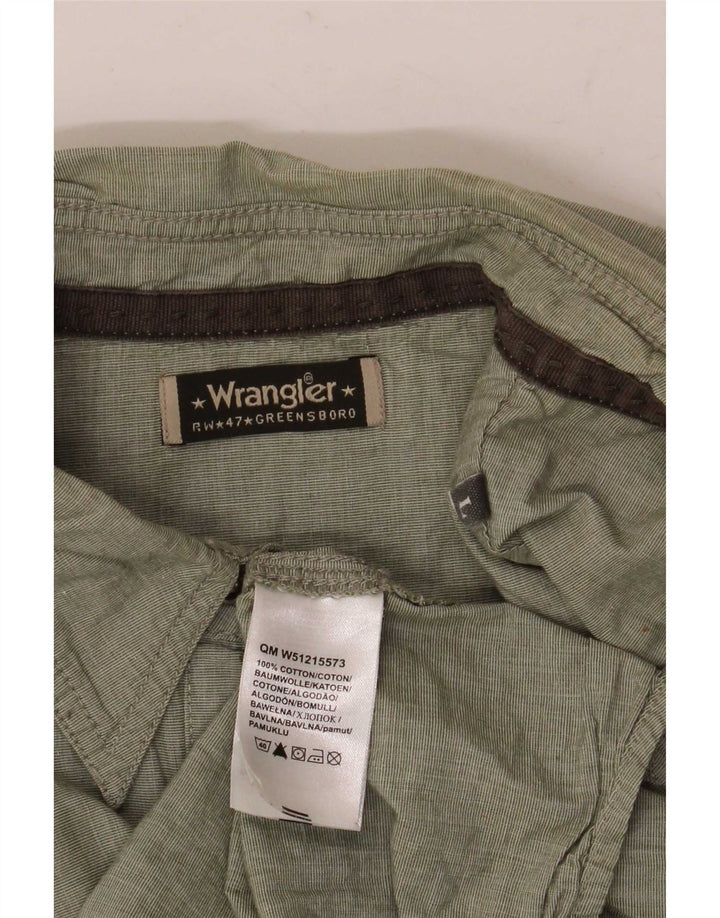 Wrangler Camisa De Manga Corta Para Hombre Algodón Verde Grande