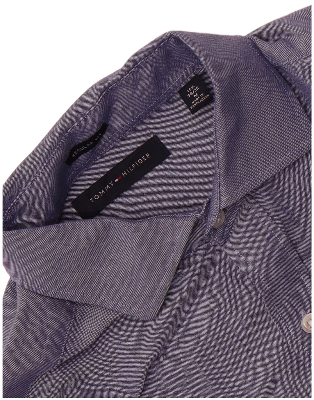 Tommy Hilfiger Camisa de ajuste regular para hombre talla 15 1/2 azul mediano