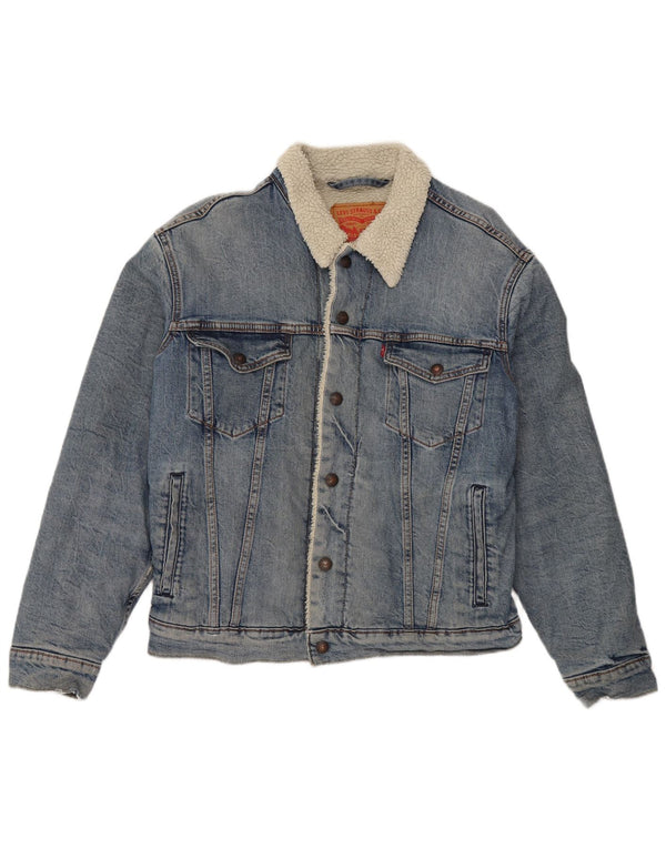 Levi's Chaqueta vaquera Sherpa para hombre Reino Unido 36 Algodón azul pequeño
