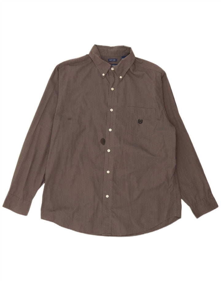 CHAPS Mens Shirt Large Grey Cotton