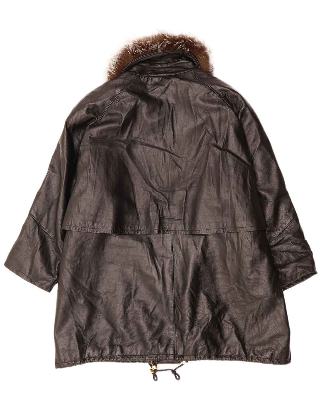 PAUL & WITE Abrigo de cuero para mujer UK 20 2XL Cuero negro