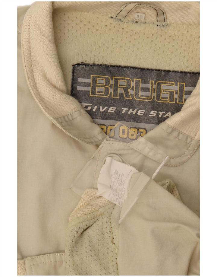 Brugi Chaqueta Bomber para Hombre IT 50 Grande de algodón Blanco Roto