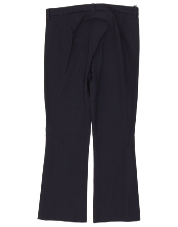MAX MARA Pantalones de traje con corte de bota para mujer UK 4 XS W26 L25 Azul marino Algodón
