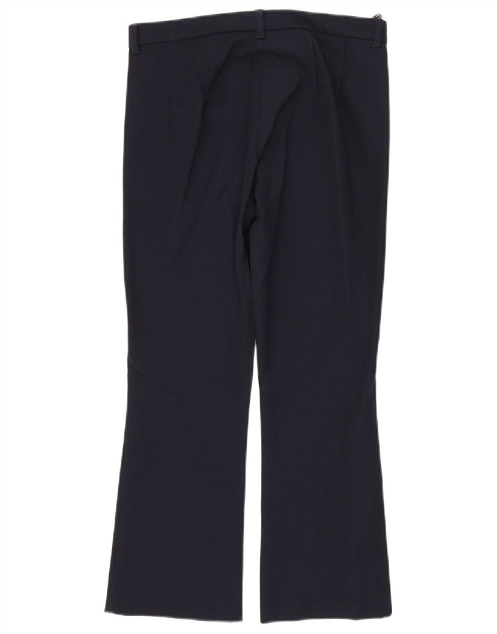 MAX MARA Pantalones de traje con corte de bota para mujer UK 4 XS W26 L25 Azul marino Algodón
