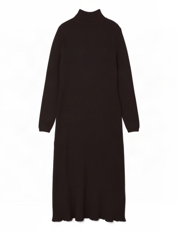 Marks & Spencer Vestido tipo jersey de manga larga para mujer UK 44 Large Viscosa negra