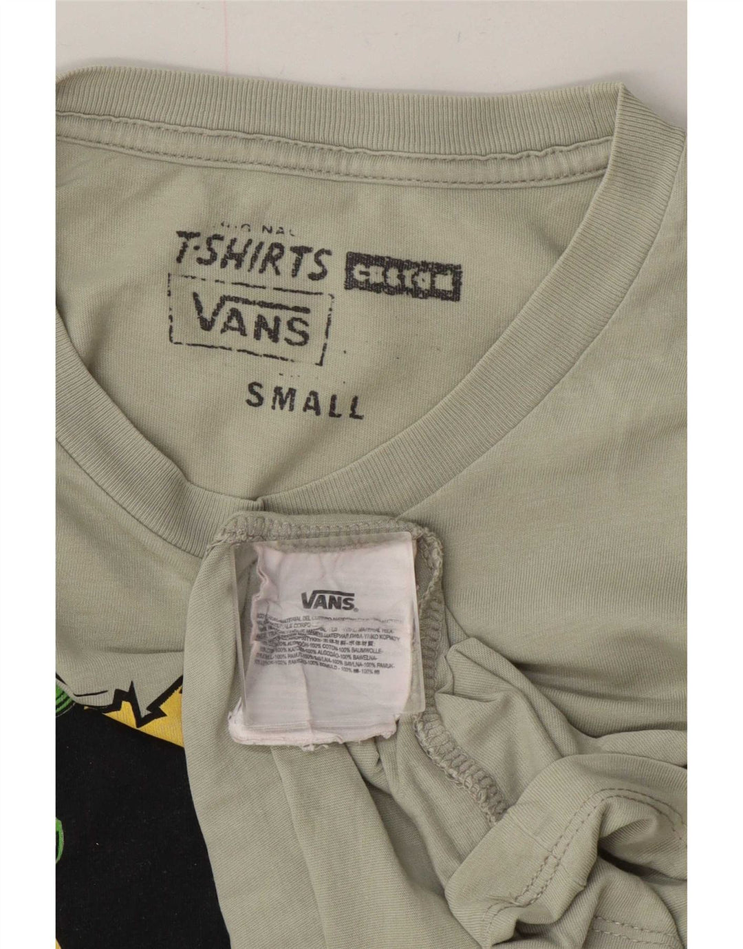 Vans - Camiseta gráfica para hombre, talla pequeña, algodón gris