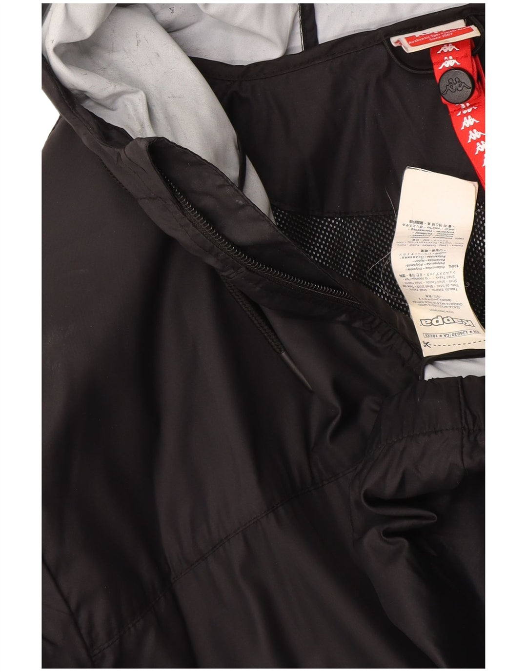 Kappa Chaqueta impermeable con capucha para hombre UK 42 XL Poliamida negra