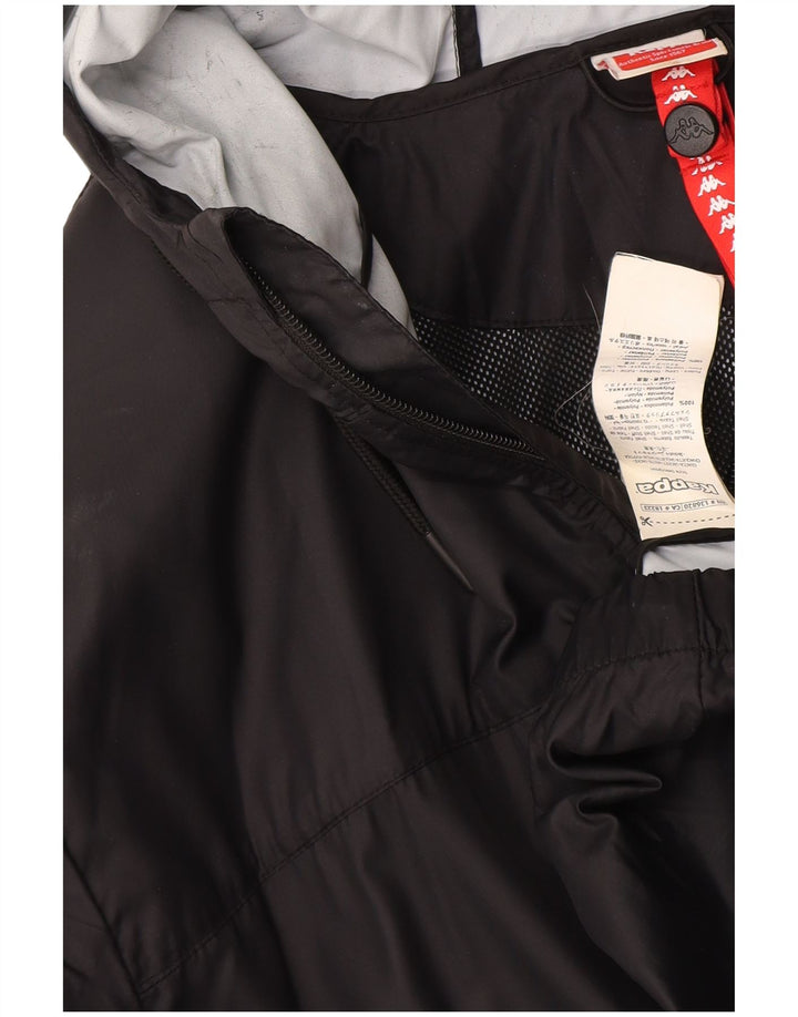 Kappa Chaqueta impermeable con capucha para hombre UK 42 XL Poliamida negra