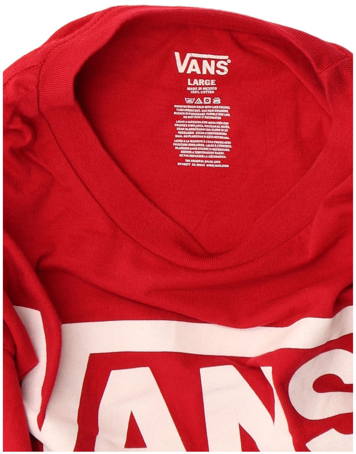 Vans Boys Graphic Top Manga Larga 12-13 Años Grande Rojo Algodón