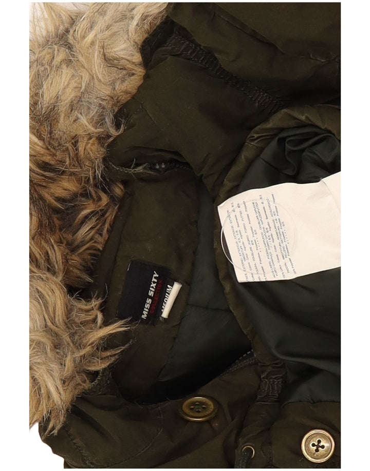 Miss Sixty Chaqueta Parka con Capucha para Mujer UK 42 Algodón Caqui Mediano
