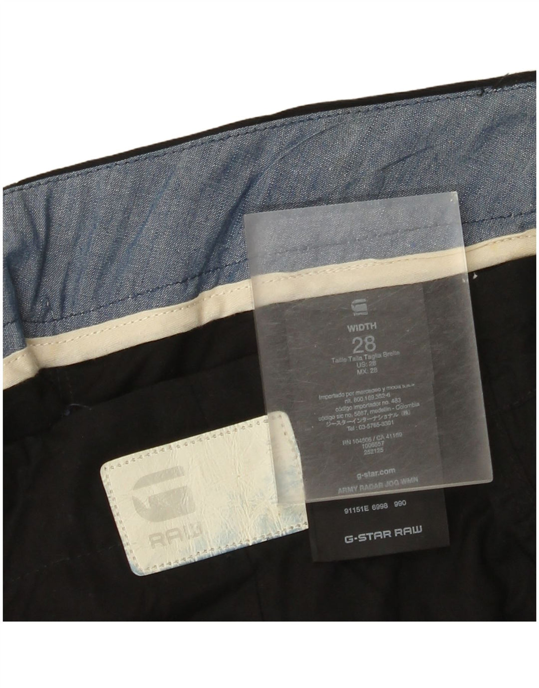 Pantalones Cargo Joggers Mujer G-Star W28 L27 Lyocell Negro