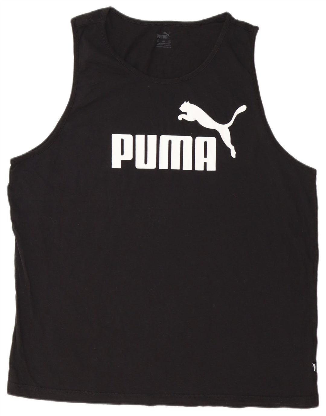 PUMA Camiseta sin mangas gráfica para hombre 2XL Algodón negro