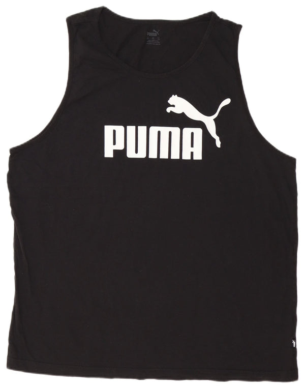 PUMA Camiseta sin mangas gráfica para hombre 2XL Algodón negro