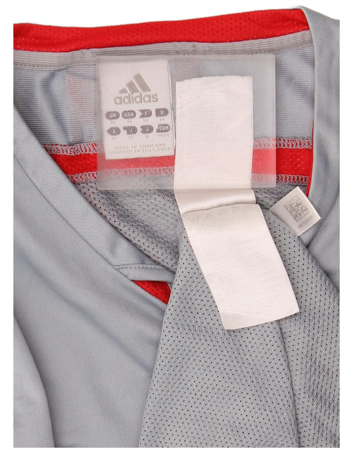 Adidas Hombre Climacool Camiseta Top Gris Medio Colorblock Poliéster
