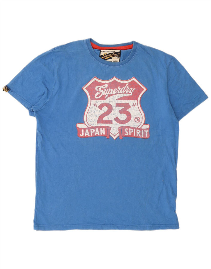 Superdry Camiseta gráfica para hombre Top 2XL Algodón azul