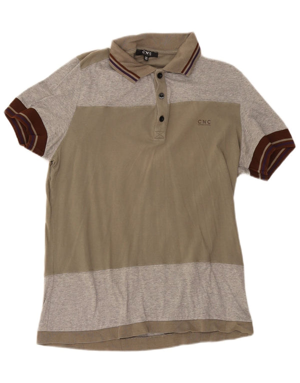 CNC Costume National Polo para hombre EU 36 Small Gris Colorblock