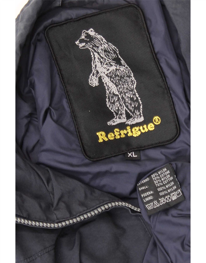 Refrigue Chaqueta Bomber para Hombre UK 42 XL Nylon Azul Marino