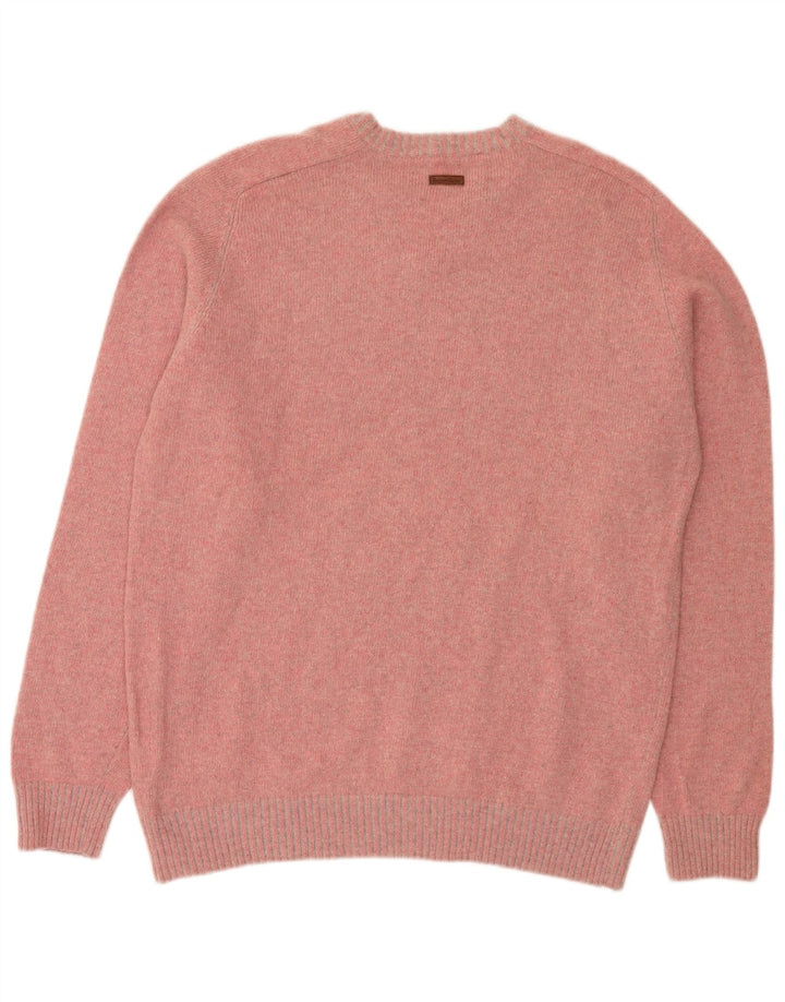 Marlboro Classics - Jersey con cuello en V para hombre, talla 2XL, lana rosa