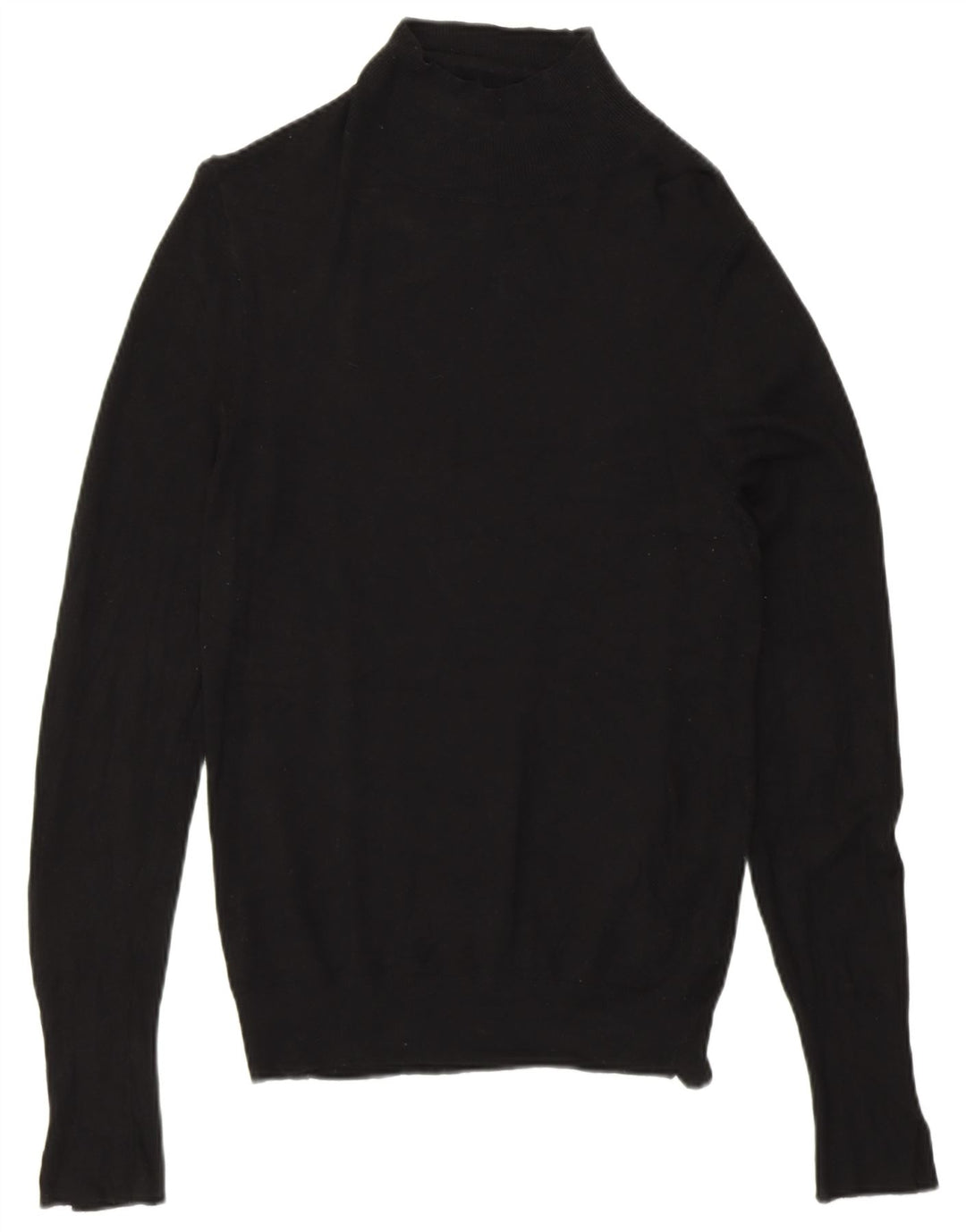 Zara Jersey con cuello alto para mujer, talla M, viscosa negra, Reino Unido 44