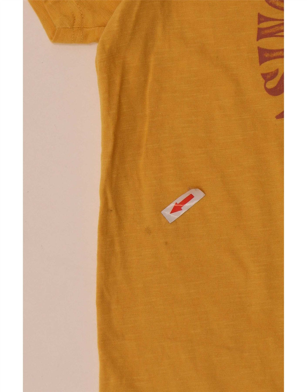 Camiseta estampada para hombre Fat Face Top pequeño de algodón amarillo