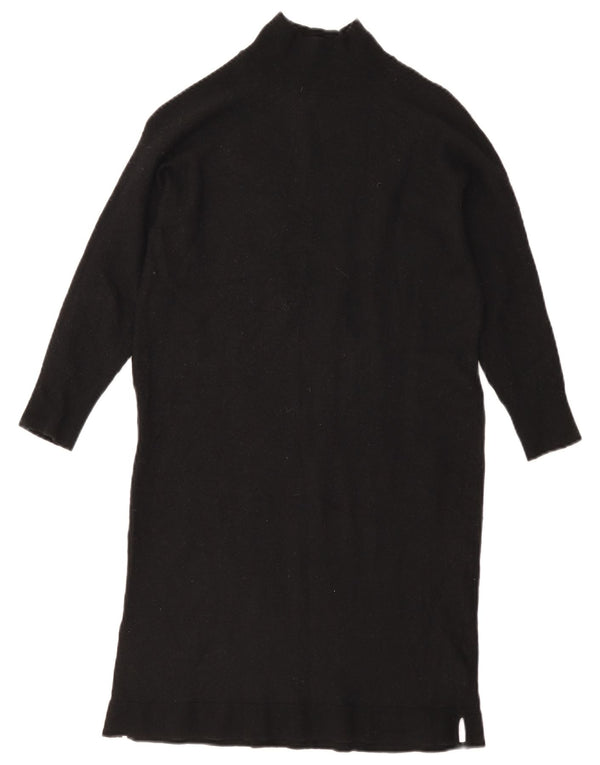 Massimo Dutti Vestido Jersey Manga 3/4 Mujer UK 40 Small Lana Azul Marino