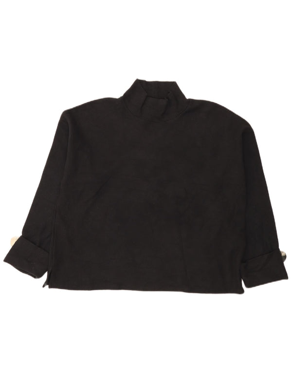 Zara Mujer Top Extragrande Manga Larga UK 44 Mediano Algodón Negro