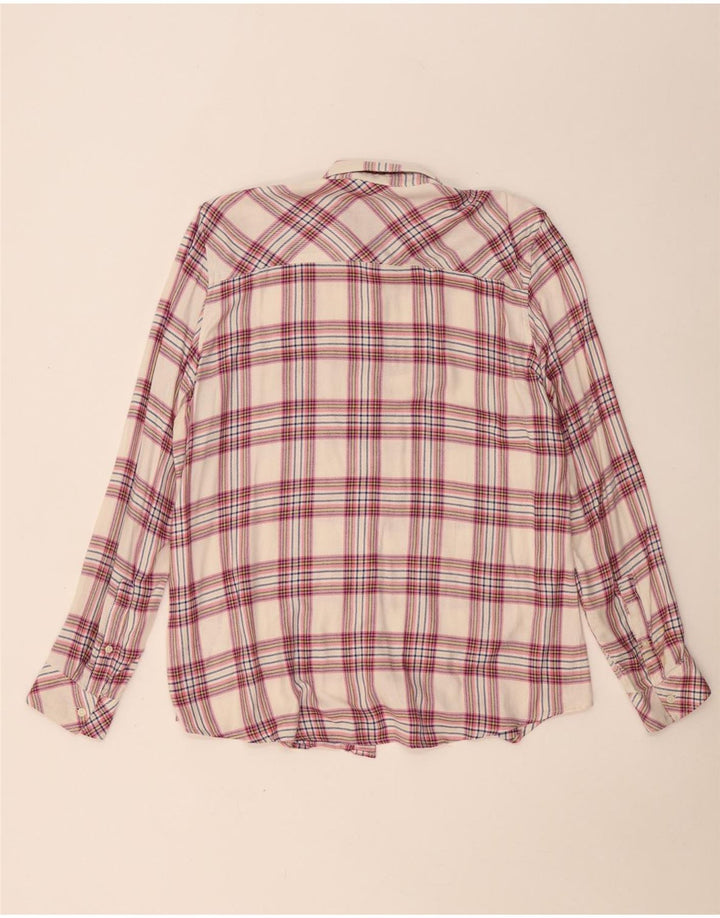 Camisa de franela para mujer GAP UK 46 Rayón a cuadros beige grande