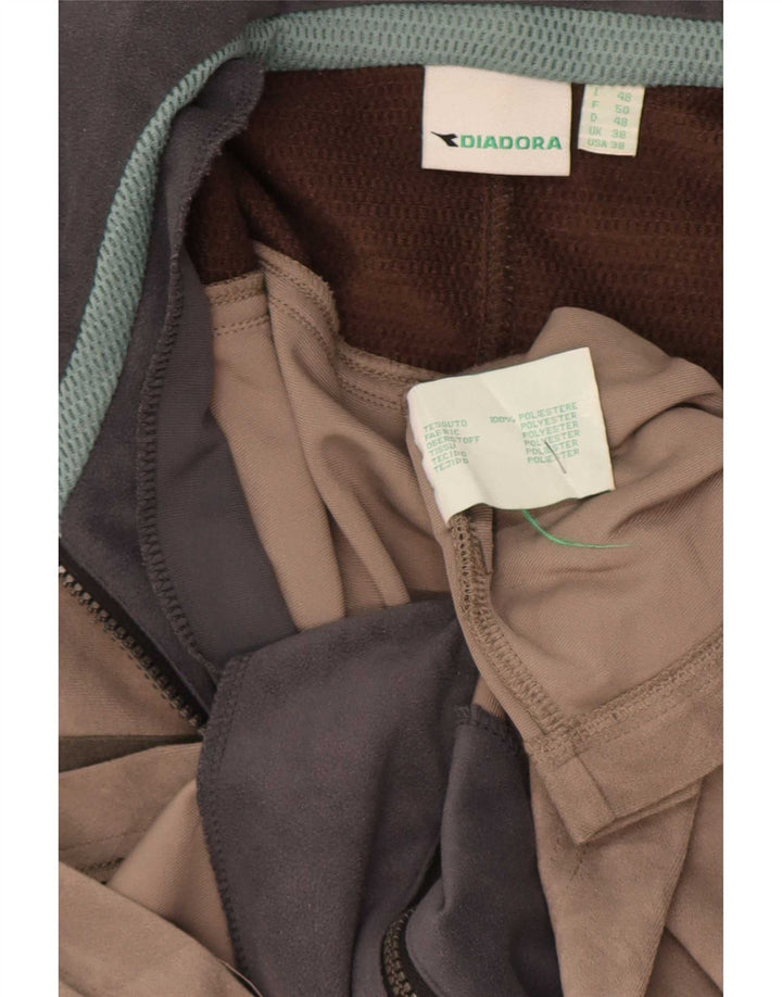 Diadora Chaqueta de chándal para hombre ES 38 Marrón medio Poliéster con bloques de color