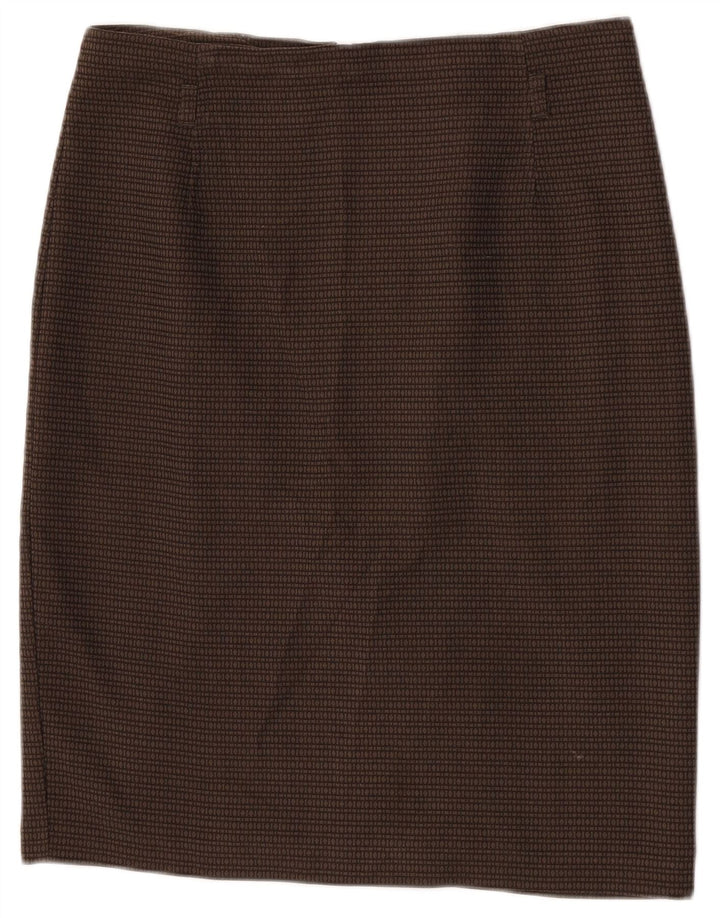 Falda lápiz para mujer Marks & Spencer W32 Poliéster geométrico marrón grande