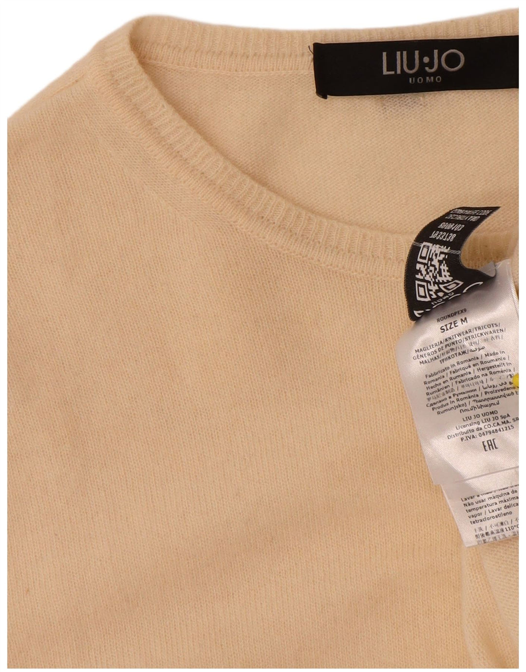 Jersey Liu Jo Hombre con Cuello Redondo y Lana Virgen Beige Medio