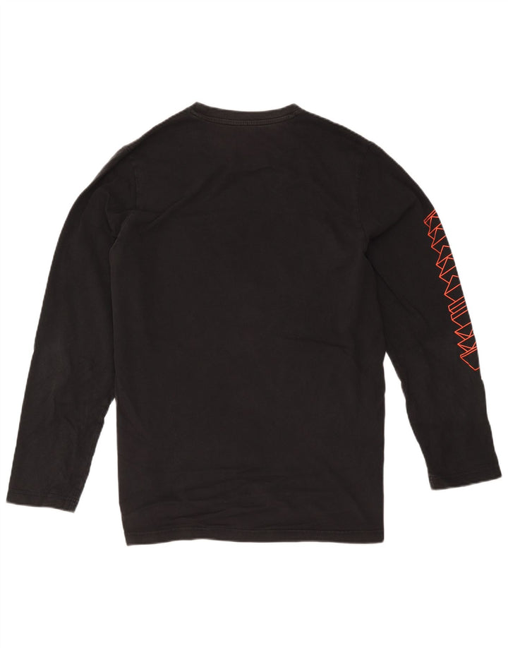 Adidas Mens Graphic Top Manga Larga Grande Algodón Negro