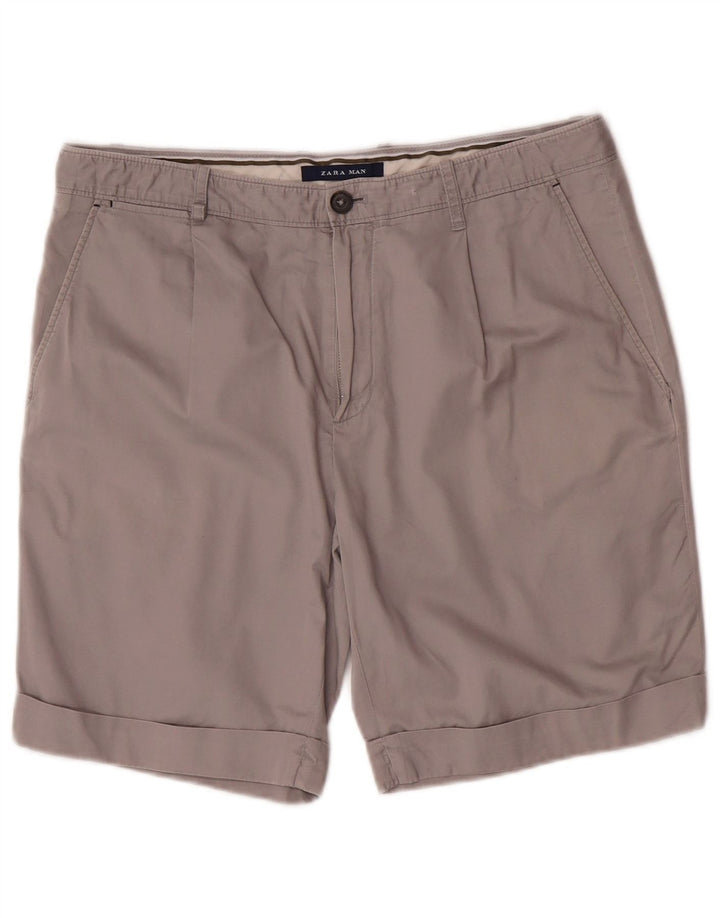 Zara Mens Pegged Chino Shorts EU 42 Large W32 Gris