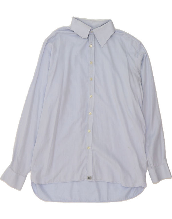 BURBERRY Mens Shirt Size 17 XL Blue Cotton