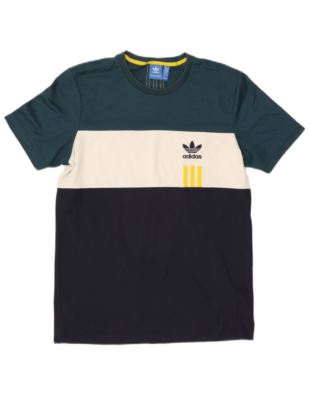 Adidas Hombre Camiseta Top Medium Multicolor Colorblock Algodón