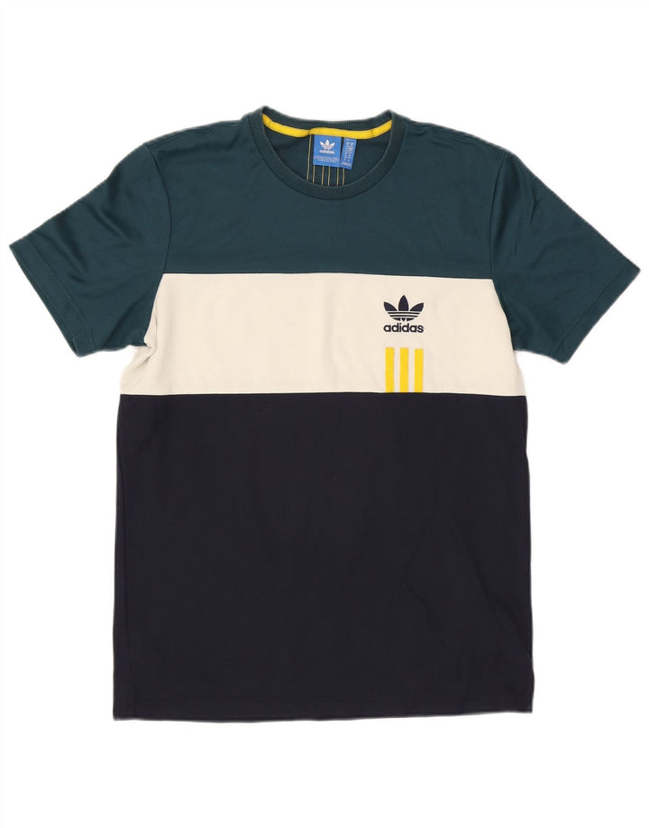 Adidas Hombre Camiseta Top Medium Multicolor Colorblock Algodón