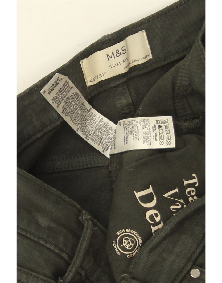 Marks & Spencer Vaqueros ajustados para hombre W42 L31 Algodón verde
