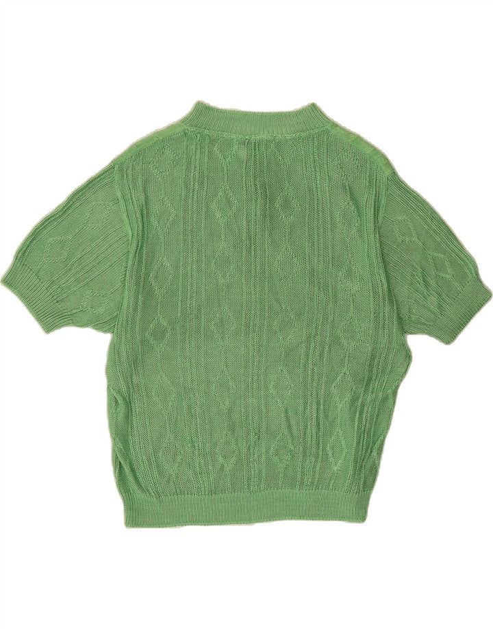 CODICE Womens Oversized Button Neck Jumper Sweater IT 46 Large Green Vintage Codice and Second-Hand Codice from Messina Hembry 