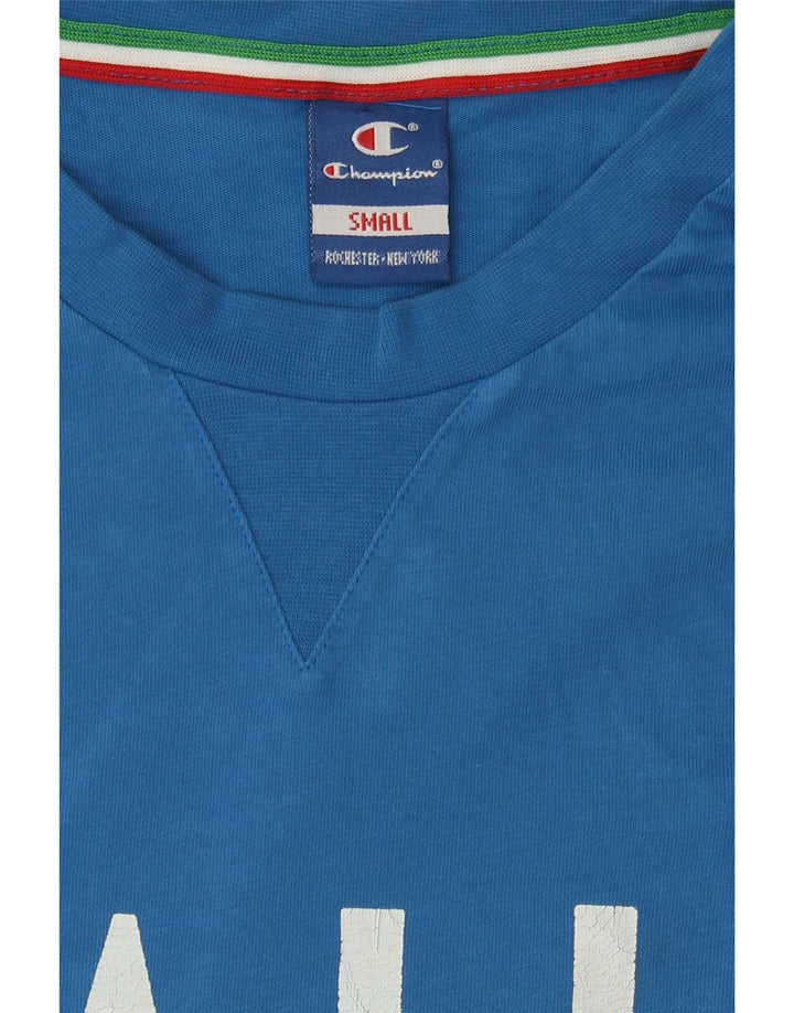 Champion Italia - Camiseta gráfica para hombre, color azul pequeño