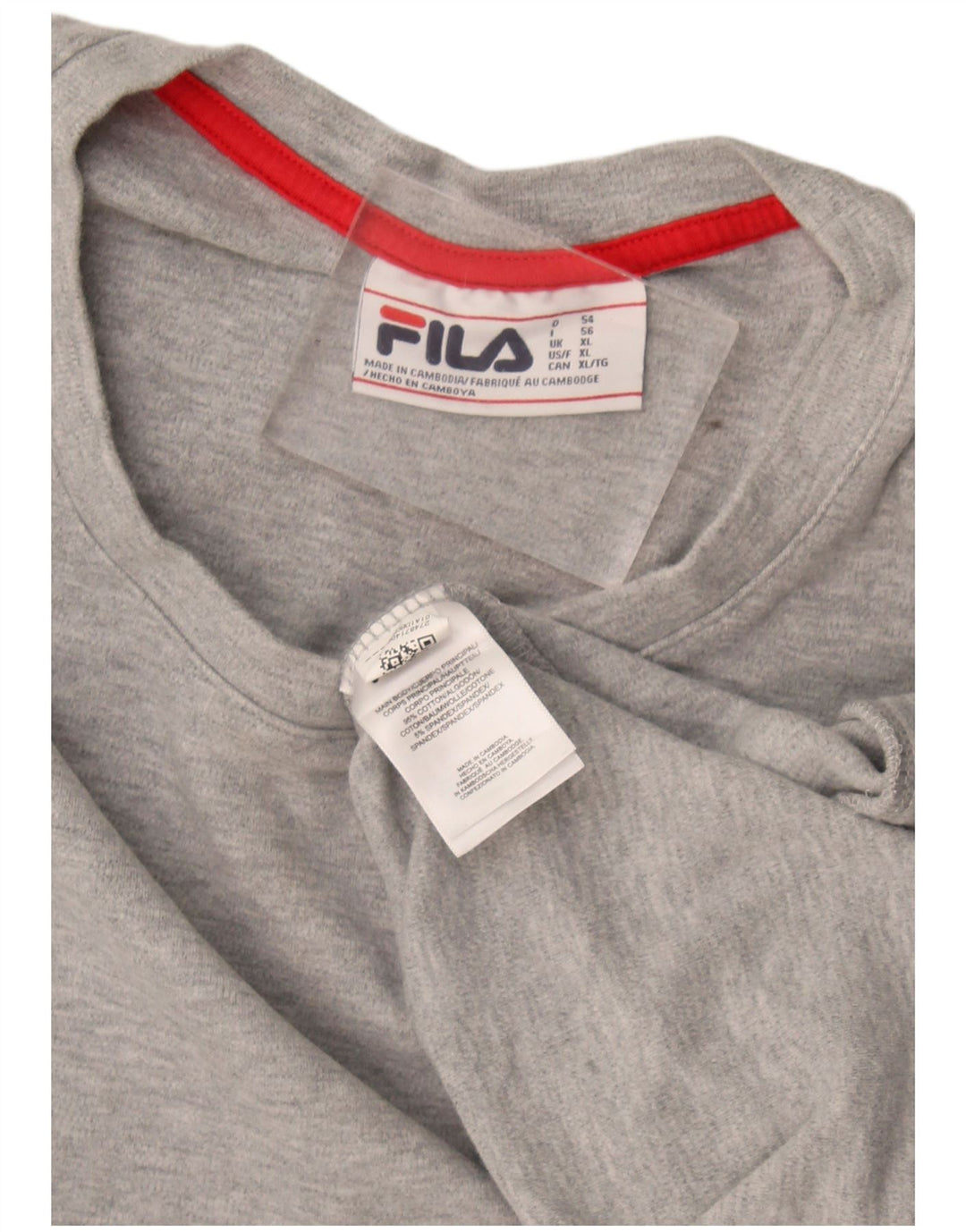 Fila Hombre Sudadera Jumper XL Gris Algodón