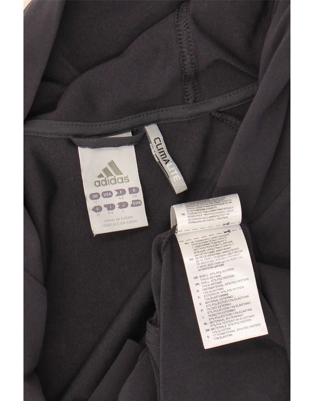 Adidas - Sudadera con capucha para mujer con cremallera gráfica, talla 40, poliéster, color azul marino mediano