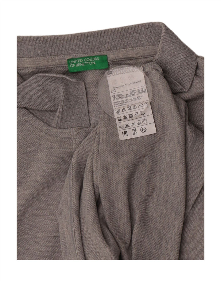 Benetton Polo Hombre Grande Gris Algodón