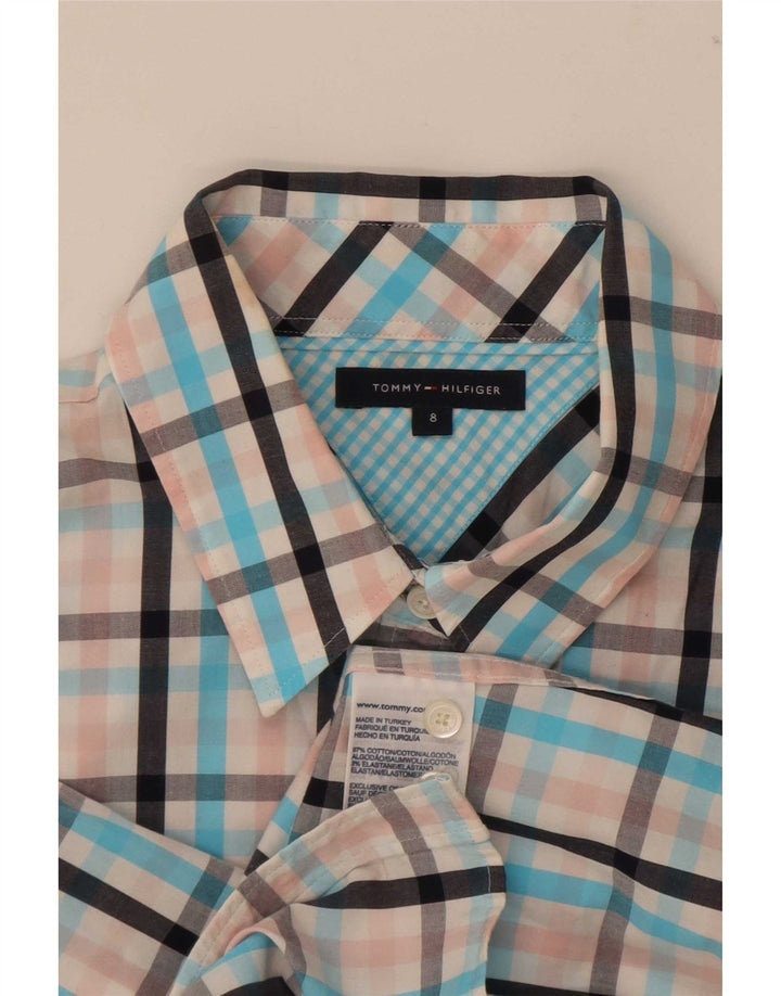 Tommy Hilfiger Camisa de manga corta para mujer US 8 Medium Multicolor Gingham