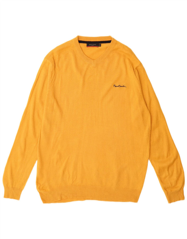 Pierre Cardin Jersey con Cuello en V para Hombre Acrílico Amarillo Medio